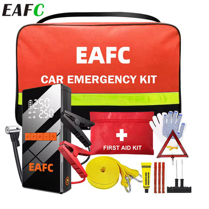 Kit de Emergencia para Auto con Arrancador, Compresor y Primeros Auxilios