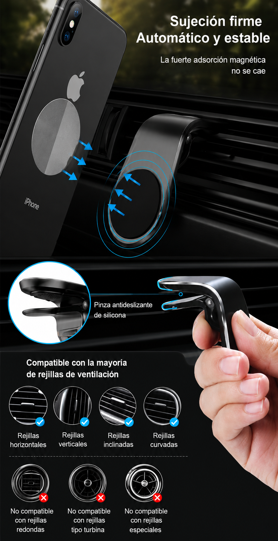 SOPORTE MAGNETICO PARA REJILLA DE VENTILACION