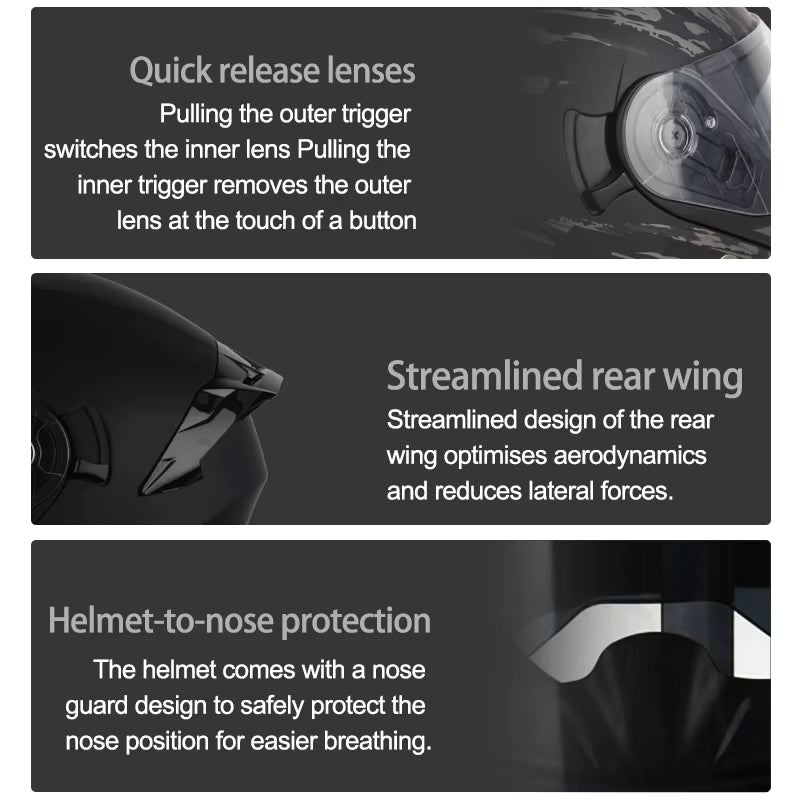 Casco Modular Abatible DOT para Moto y Motocross