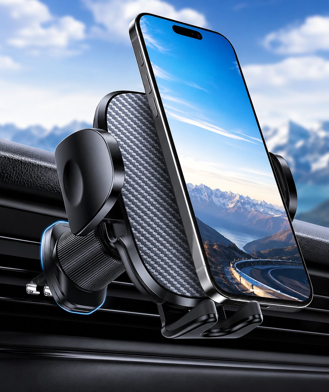 Soporte Móvil para Coche Miracase con Doble Gancho de Acero y Rotación 360°
