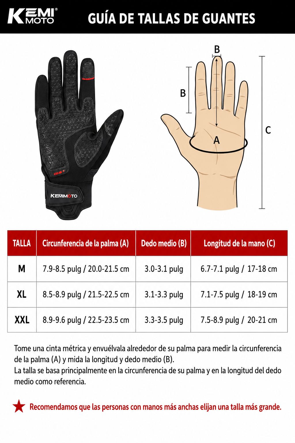 Guantes de Moto de Verano KEMIMOTO CE – Transpirables con Nudillos Reforzados y Pantalla Táctil para Motocross, ATV y UTV