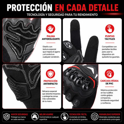 Guantes de Moto de Verano KEMIMOTO CE – Transpirables con Nudillos Reforzados y Pantalla Táctil para Motocross, ATV y UTV