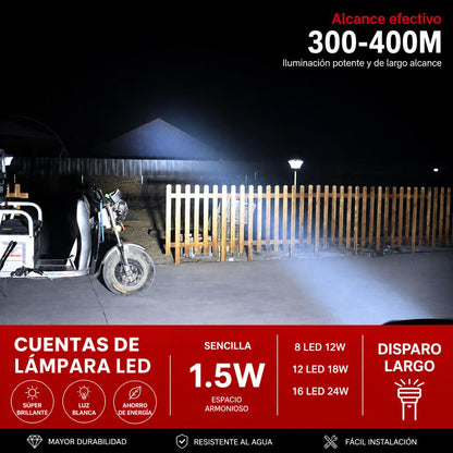 Faro LED Auxiliar Moto 8/12/16 Luces – Antiniebla Impermeable Alta Potencia