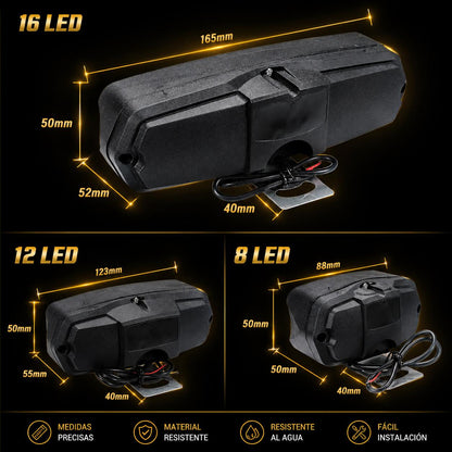 Faro LED Auxiliar Moto 8/12/16 Luces – Antiniebla Impermeable Alta Potencia