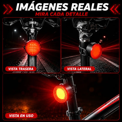 Juego de Luces LED USB para Bicicleta BUCKLOS COB – Delantera y Trasera Recargable de Seguridad