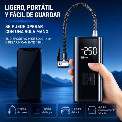 EAFC Inflador Portátil Digital Recargable para Coche, Bicicleta y Pelotas
