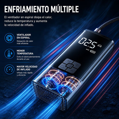 EAFC Inflador Portátil Digital Recargable para Coche, Bicicleta y Pelotas