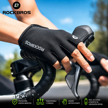 Guantes Ciclismo ROCKBROS Medio Dedo Antideslizantes y Transpirables