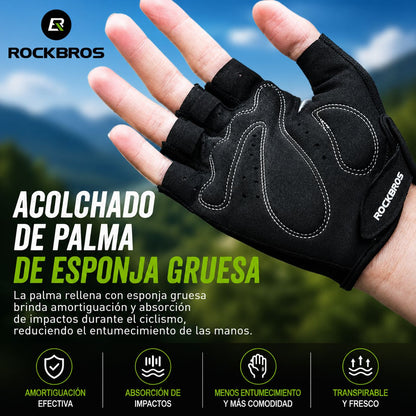 Guantes Ciclismo ROCKBROS Medio Dedo Antideslizantes y Transpirables