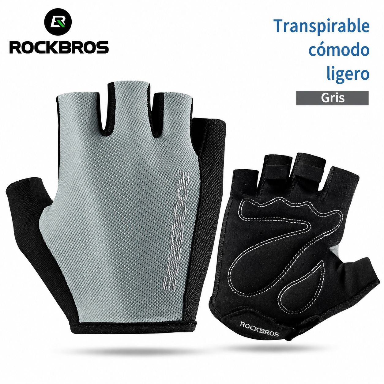 Guantes Ciclismo ROCKBROS Medio Dedo Antideslizantes y Transpirables