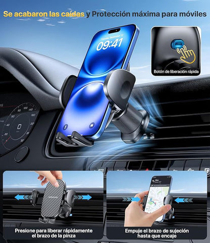 Soporte Móvil para Coche Miracase con Doble Gancho de Acero y Rotación 360°