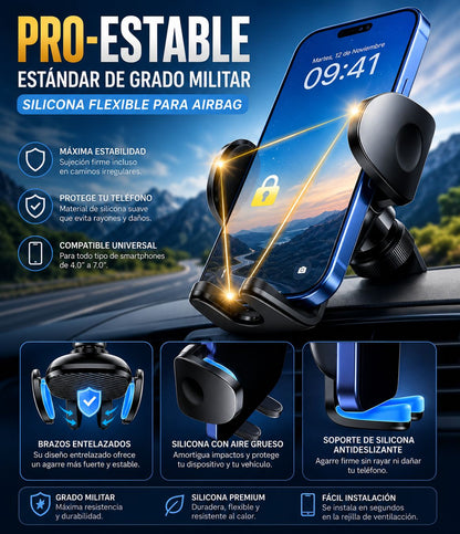 Soporte Móvil para Coche Miracase con Doble Gancho de Acero y Rotación 360°