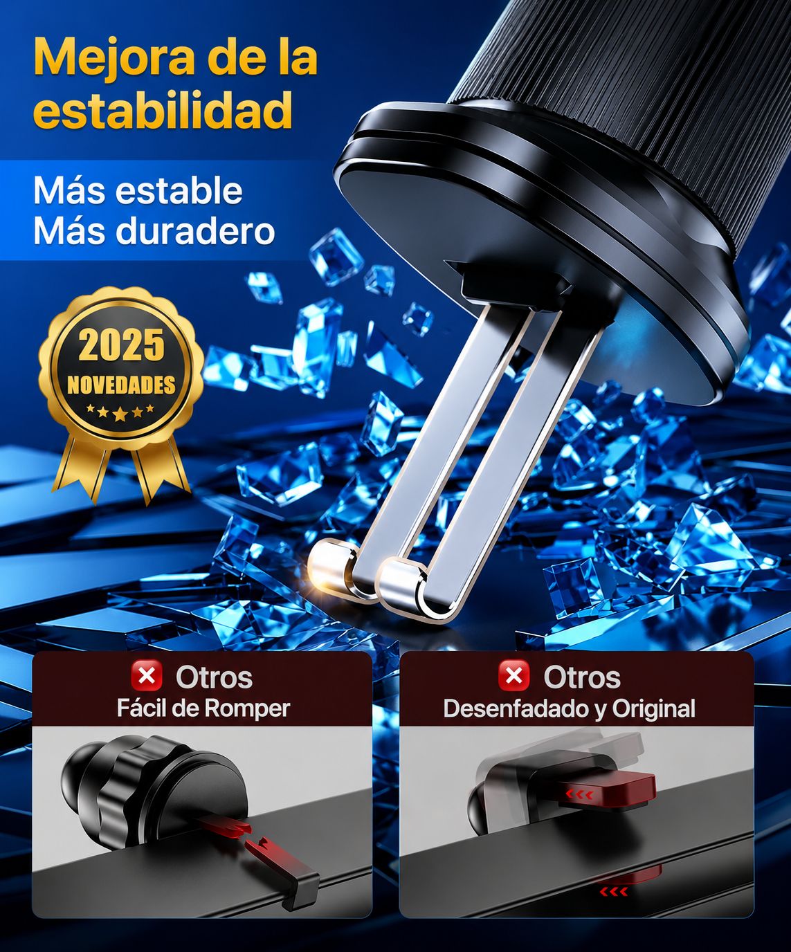Soporte Móvil para Coche Miracase con Doble Gancho de Acero y Rotación 360°