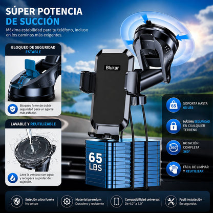 Soporte Móvil para Coche 360º con Ventosa Ultra Fuerte