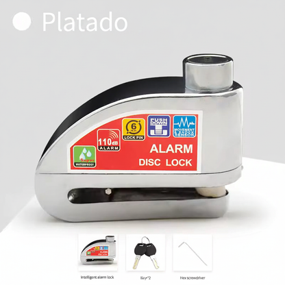 Candado de Disco Alarma Plateado - Español