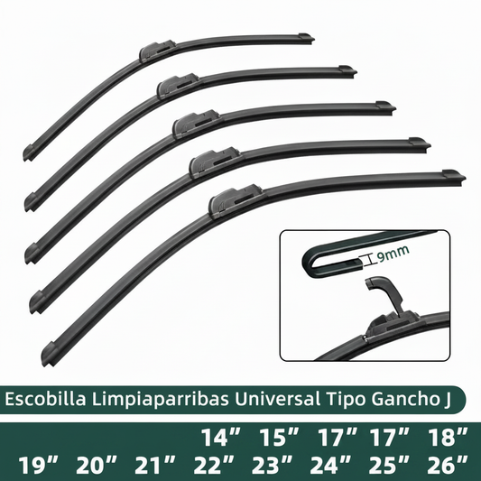 Escobilla Limpiaparabrisas Universal Tipo Gancho J - Verde Marino